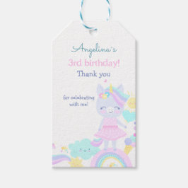 Etiqueta de presente aniversário de 3 anos com um