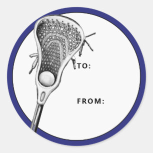 Etiqueta de Presente Azul de Lacrosse