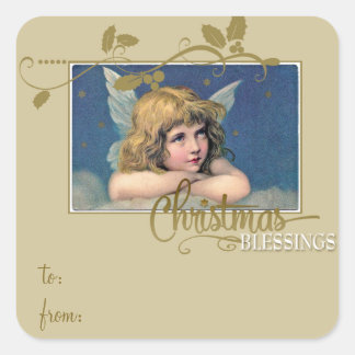 Etiqueta de Presente Bênçãos do Anjo de Natal para
