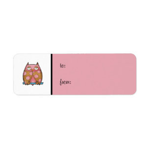 Etiqueta de presente branca rosa cor-de-rosa