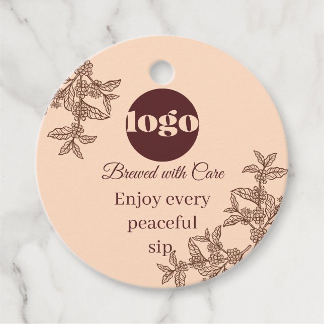 Etiqueta de Presente Café Boho Preparado com Cuida (Frente)