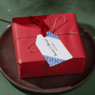 Etiqueta de presente com estampa Tatreez palestina