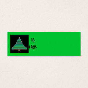 etiqueta de presente da árvore de natal neon