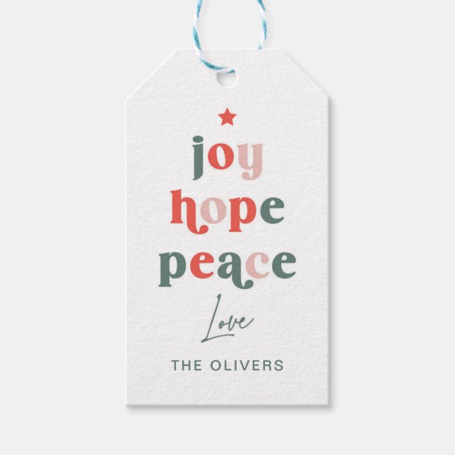 Etiqueta de Presente da Árvore do Word (Frente)