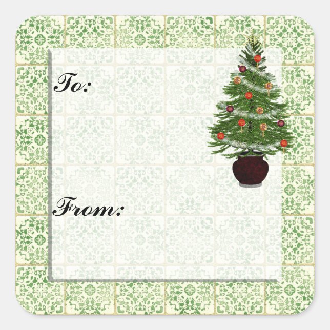 Etiqueta de Presente da Árvore Natal (Frente)