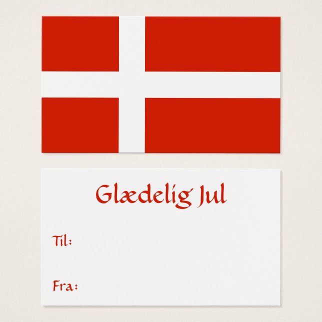 Etiqueta de Presente da Bandeira Dinamarquesa (Frente & Verso)