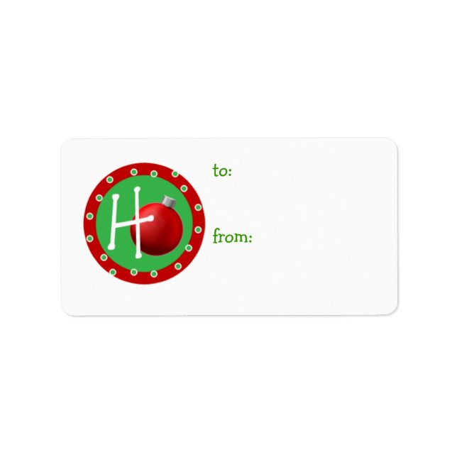 Etiqueta de Presente da Bola de Natal (Frente)