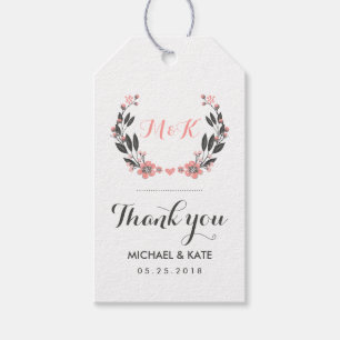 Etiqueta de Presente da Frota da Flor Branca Rosa