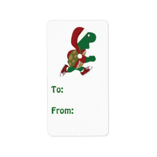 Etiqueta de Presente da Tartaruga de Natal