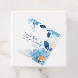 Etiqueta de Presente das Flores de Margarida Azul