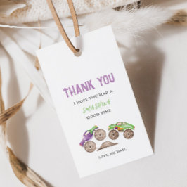 Etiqueta de presente de aniversário de caminhões m