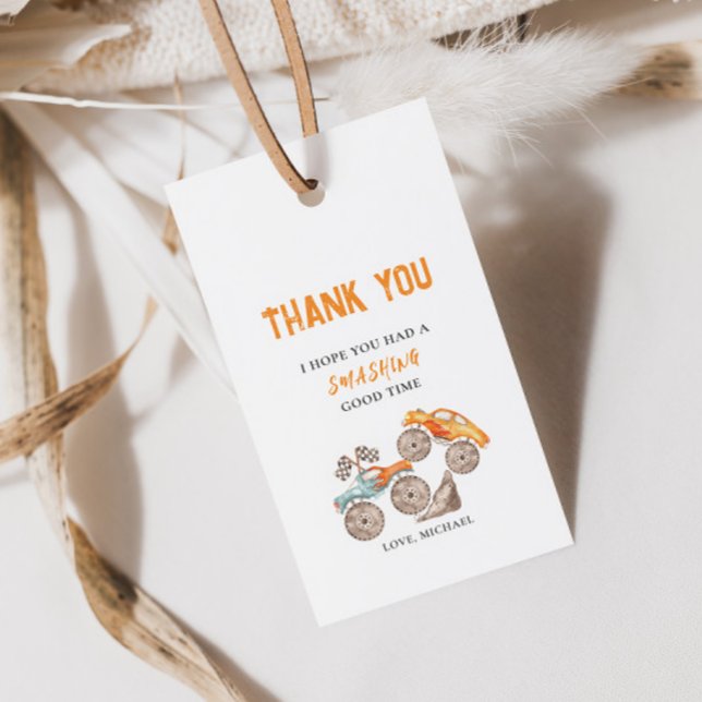 Etiqueta de presente de aniversário de caminhões m (Criador carregado)