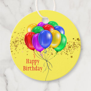 Etiqueta de Presente de Aniversário Feliz