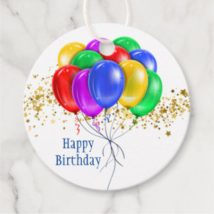 Etiqueta de Presente de Aniversário Feliz