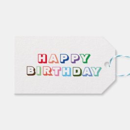 Etiqueta de Presente de Aniversário Feliz