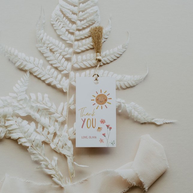 Etiqueta de Presente de Aniversário Sunshine (Criador carregado)