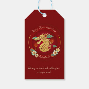 Etiqueta de Presente de Ano Novo Chinês (Ano do Dr