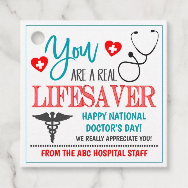 Etiqueta de Presente de Apreciação Médica (Frente)