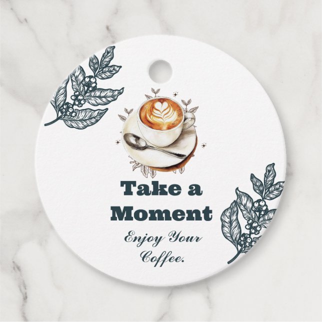 Etiqueta de Presente de Arte de Café Latte 'Tome u (Frente)