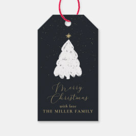Etiqueta de presente de árvore de Natal simples ma