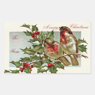 Etiqueta de Presente de Aves Vintage