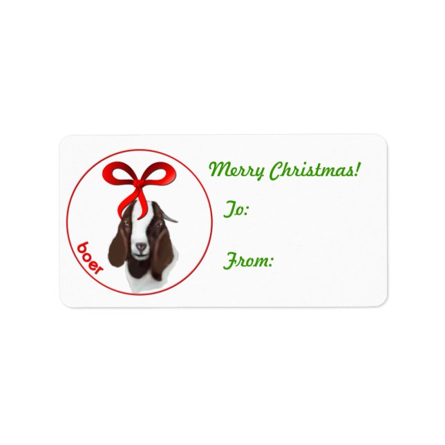 Etiqueta de Presente de Boer Goat Christmas (Frente)