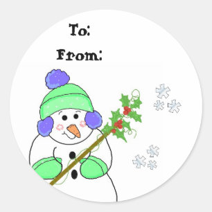 Etiqueta de Presente de Boneco de Neve Legal