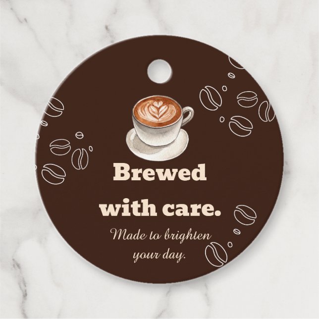 Etiqueta de Presente de Café com Leite Feito com C (Frente)