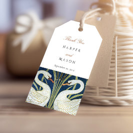 Etiqueta de Presente de Casamento de Par de Swan R