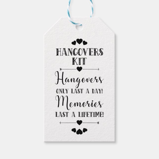 etiqueta de presente de casamento de ressaca (Frente)