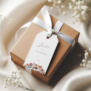 Etiqueta de Presente de Casamento Floral Puro e Ne