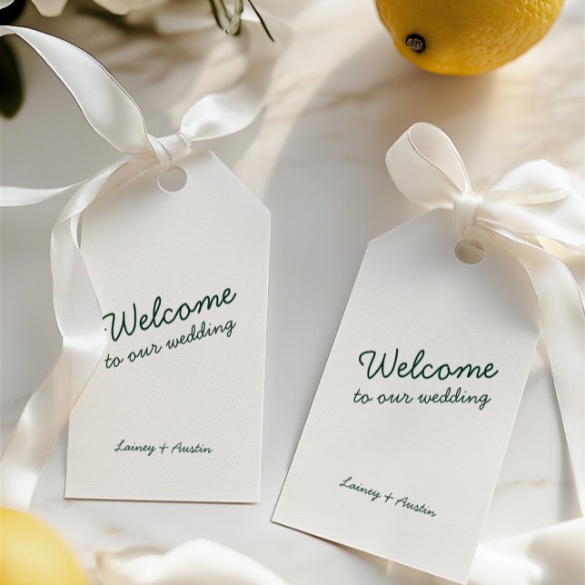 Etiqueta de Presente de Casamento Retroativo Minim (Minimalist Retro Handwritten Wedding Gift Tag)