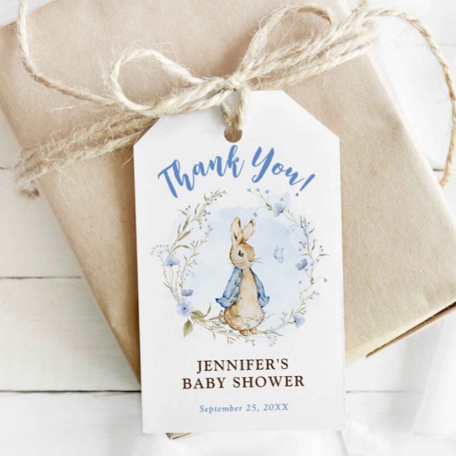 Etiqueta de Presente de Chá de fraldas de Coelhinh (Criador carregado)