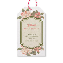 Etiqueta de Presente de Chá de Noiva de Flor de Ma