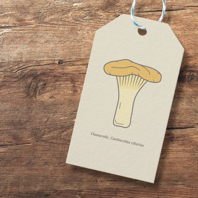 Etiqueta de Presente de Chanterelle Mushroom (Botanical Chanterelle Mushroom Gift Tag)