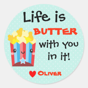 Etiqueta de Presente de Comida de Pipoca de Namora