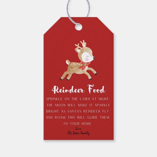 Etiqueta de Presente de Comida de Reindeer (Frente)