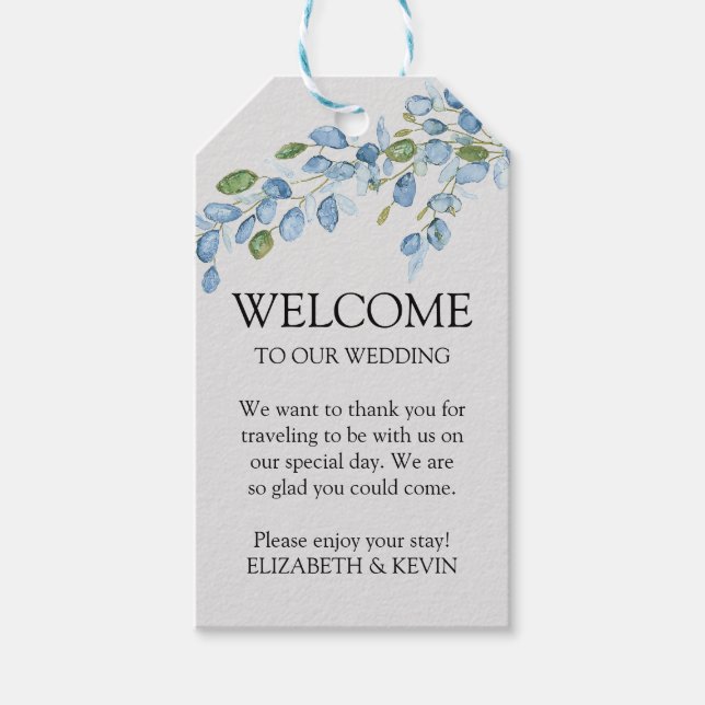 Etiqueta de presente de cor d'água elegante (Frente)