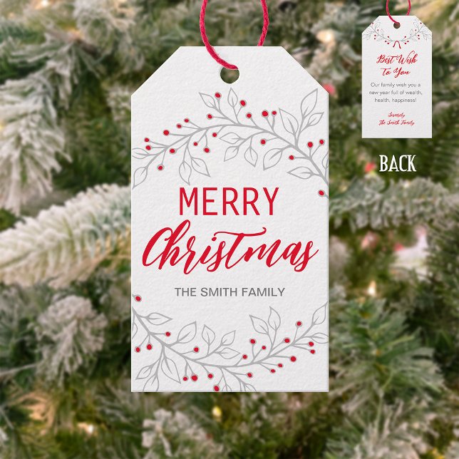 Etiqueta de presente de Feliz Natal/Férias (Criador carregado)