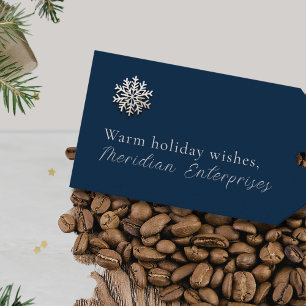 Etiqueta de Presente de Feriado de Neve Elegante