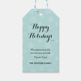 Etiqueta de presente de feriado para provedores de