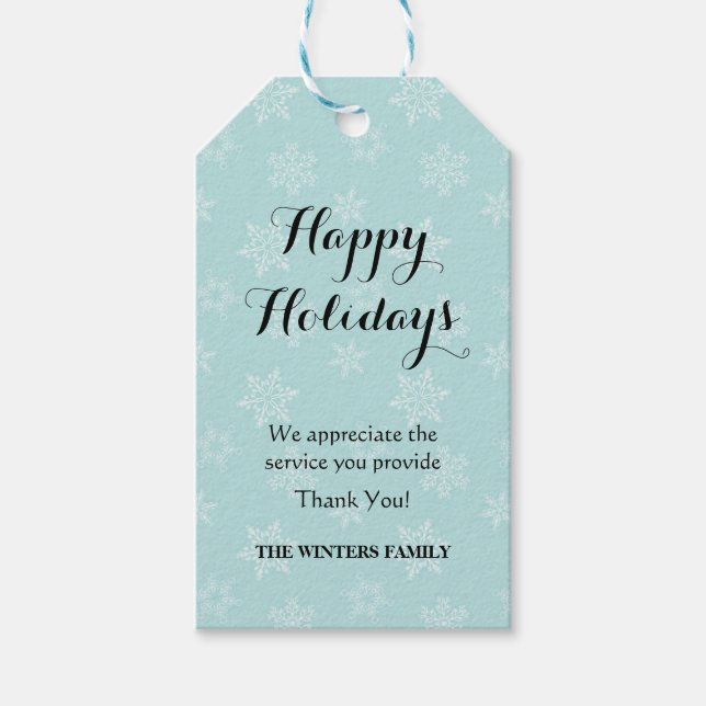 Etiqueta de presente de feriado para provedores de (Frente)