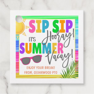 Etiqueta de Presente de Férias de Verão