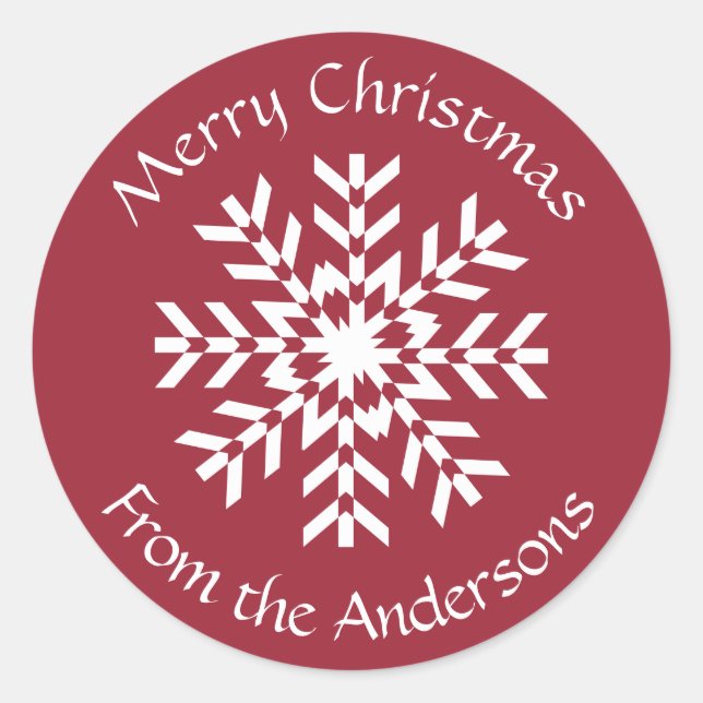 Etiqueta De Presente De Floco De Neve De Natal Da  (Frente)