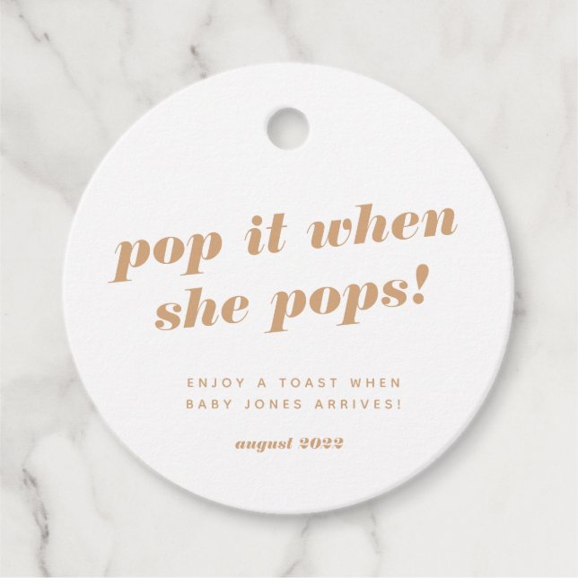 etiqueta de presente de garrafa de champanhe de ch (Frente)