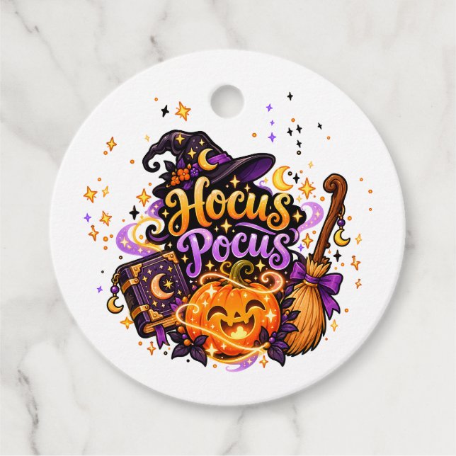 Etiqueta de Presente de Halloween Hocus Pocus (Frente)