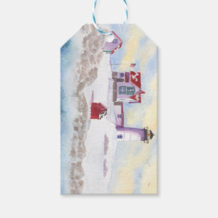 Etiqueta de presente de inverno para o farol de bo
