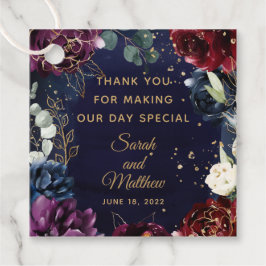 Etiqueta de Presente de Marinho Burgundy