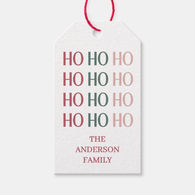 Etiqueta de Presente de Natal Alegre Festiva (Frente)