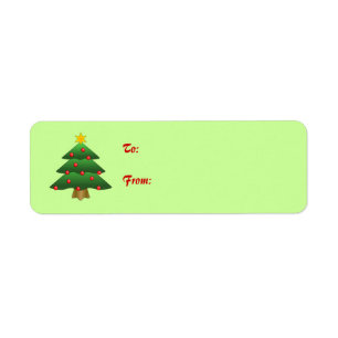 Etiqueta de presente de Natal autocolante: Árvore